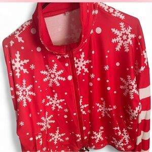 Amazon Red Snowflake Zip Up